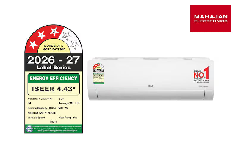 LG AS-H19BNXE 3 Star (~1.5) Split AC, Hot and Cold, AI Dual inverter Compressor, Super Convertible 5-in-1 – Mahajan Electronics Online.