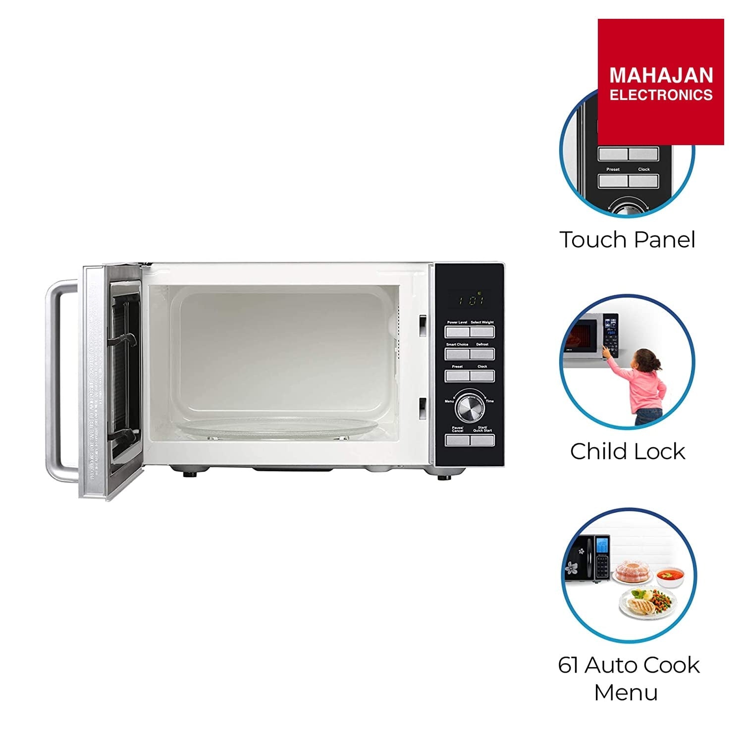 IFB 25PM2S 25L Solo Microwave Oven | 61 Auto Cook Menus | Steam Clean | Disinfect | Silver IFB