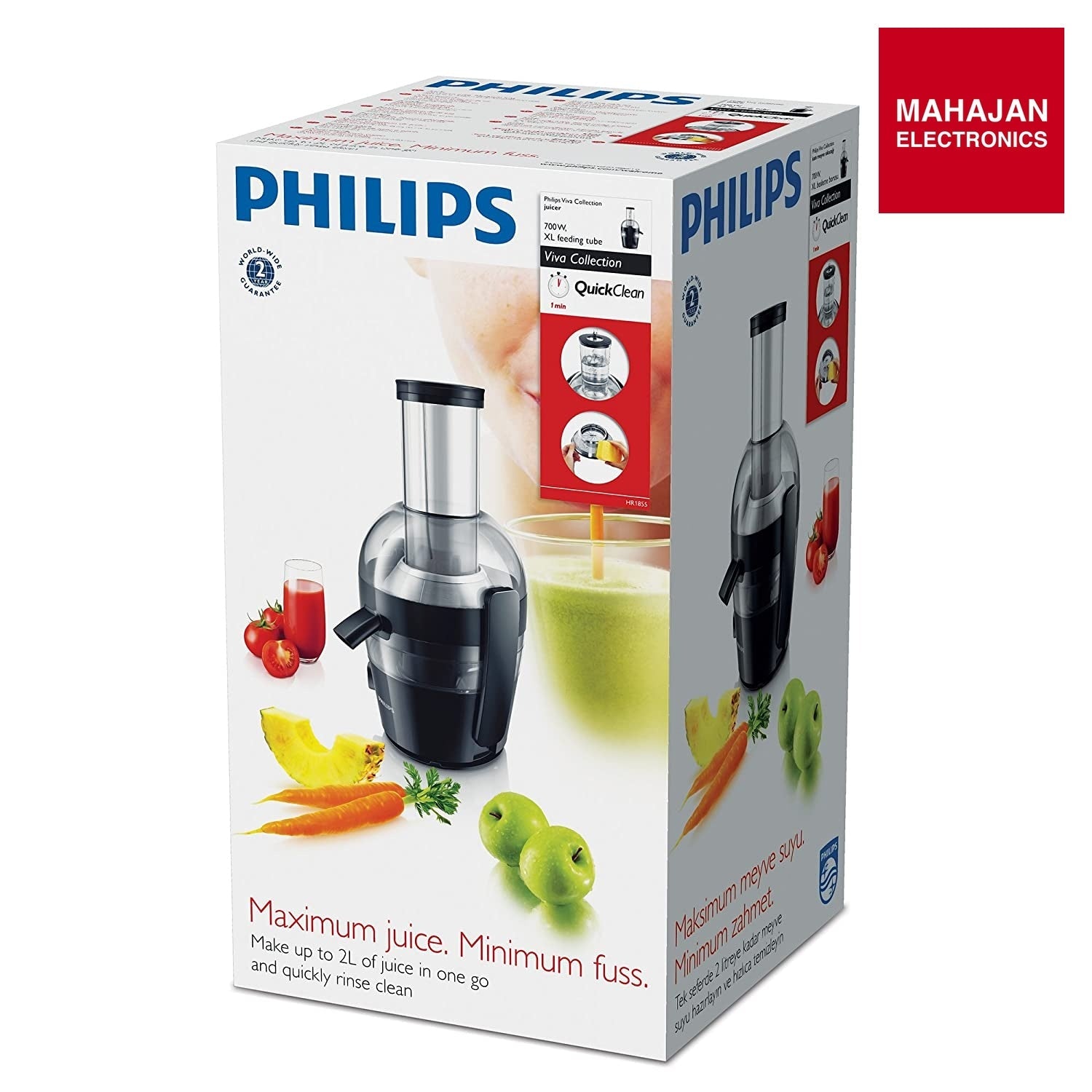 Philips HR1855 Viva Collection Juicer, Ink Black Philips