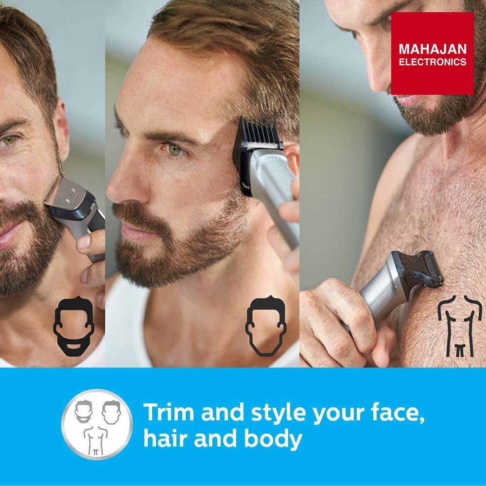 Philips MG7715/15 Multigroom Series 7000 13-in-1 Trimmer | DualCut Blades | 120 Min Runtime | Mahajan Electronics Delhi NCR Philips