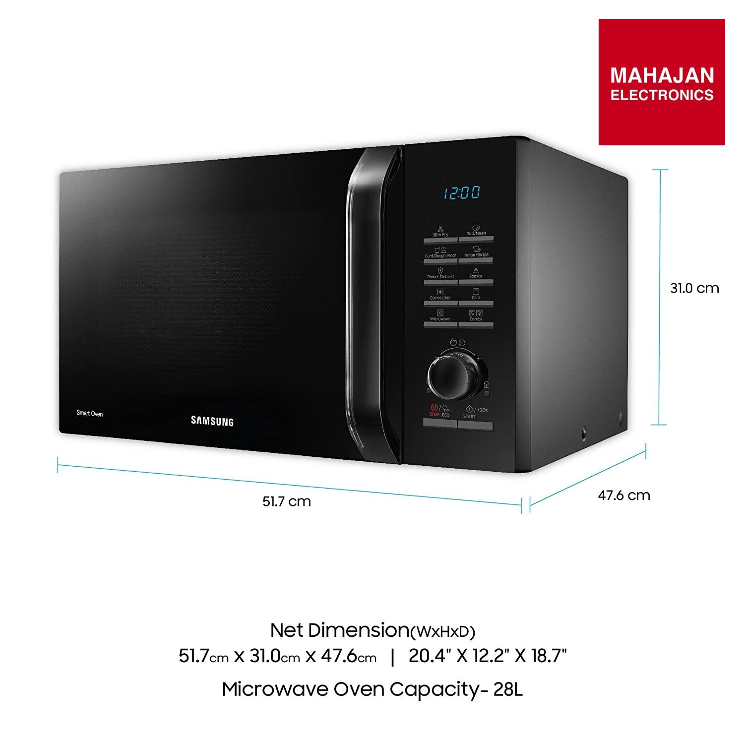 Samsung MC28A5145VK 28L Convection Microwave Oven – Slim Fry™, Tandoor Technology, Sensor Cook Samsung
