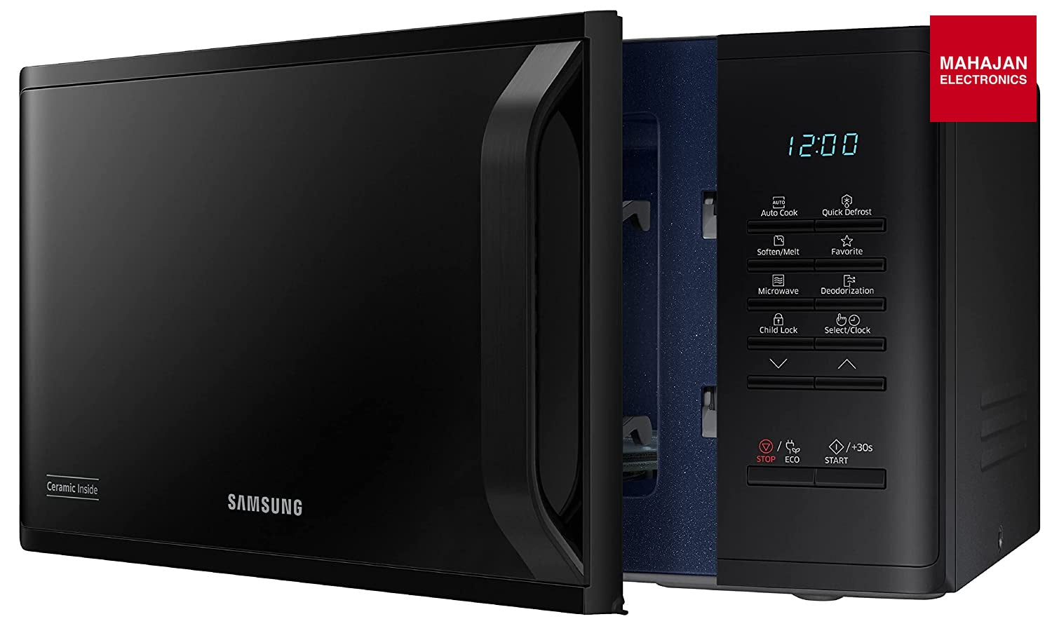 Samsung MS23A3513AK/TL 23L Solo Microwave Oven (Black, Ceramic Enamel, Quick Defrost, AutoCook, ECO Mode, Child Lock) Samsung
