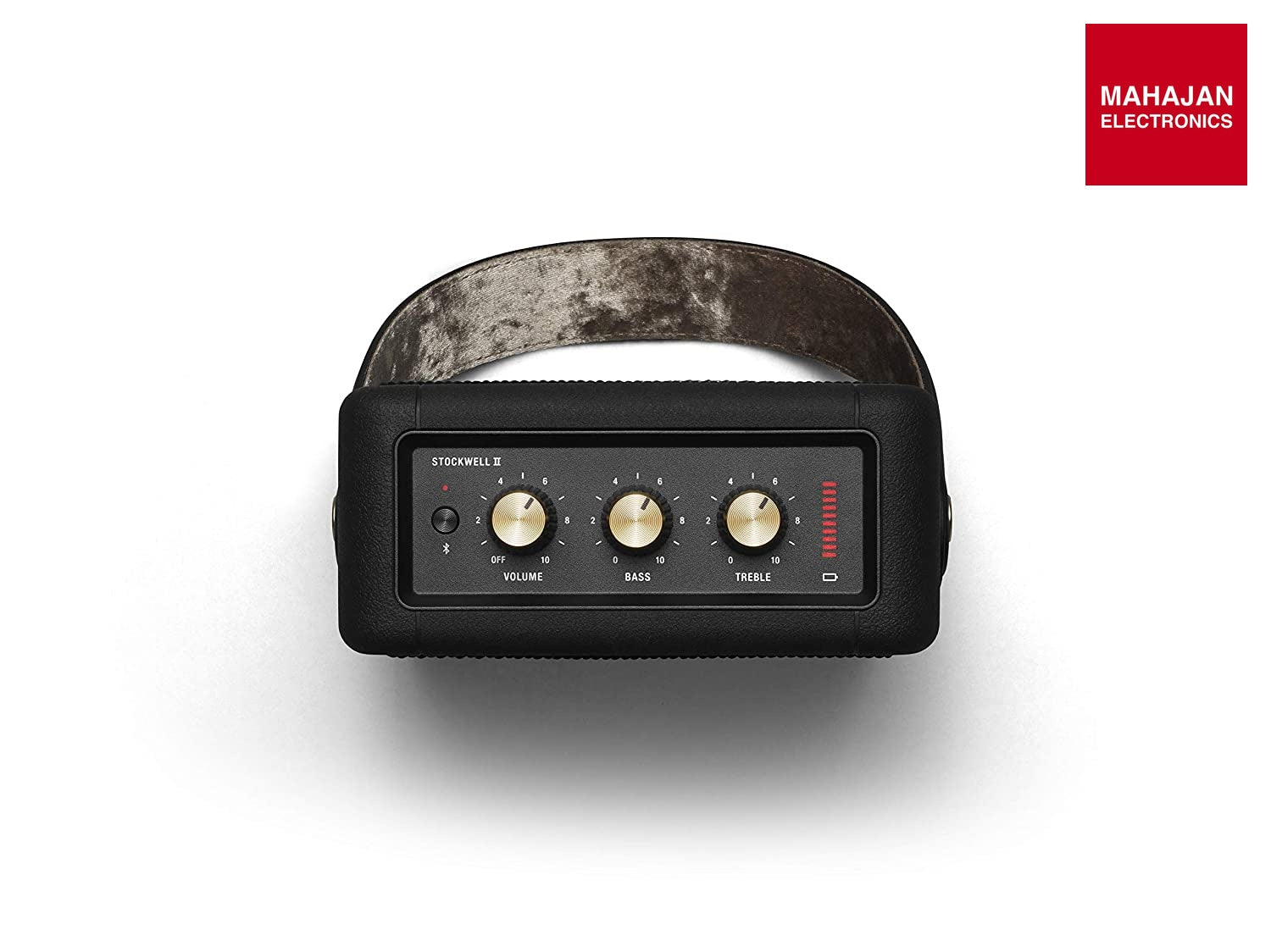 Marshall Stockwell II Bluetooth Portable Speaker – 20+ Hours Playtime, IPX4 Water Resistant, Multi-Directional Sound, Black & Brass Marshall