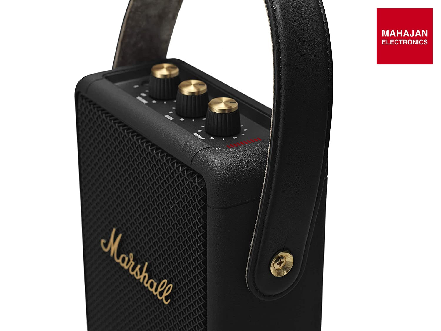 Marshall Stockwell II Bluetooth Portable Speaker – 20+ Hours Playtime, IPX4 Water Resistant, Multi-Directional Sound, Black & Brass Marshall