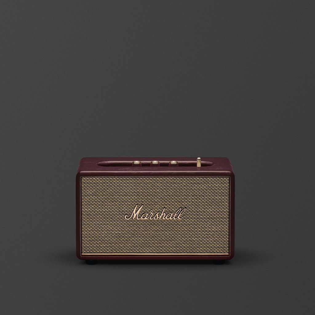 Marshall Acton III Bluetooth Speaker (Burgundy) | Gen 3 Stereo Sound, Bluetooth 5.2, RCA &amp; Aux Input | Mahajan Electronics Delhi NCR