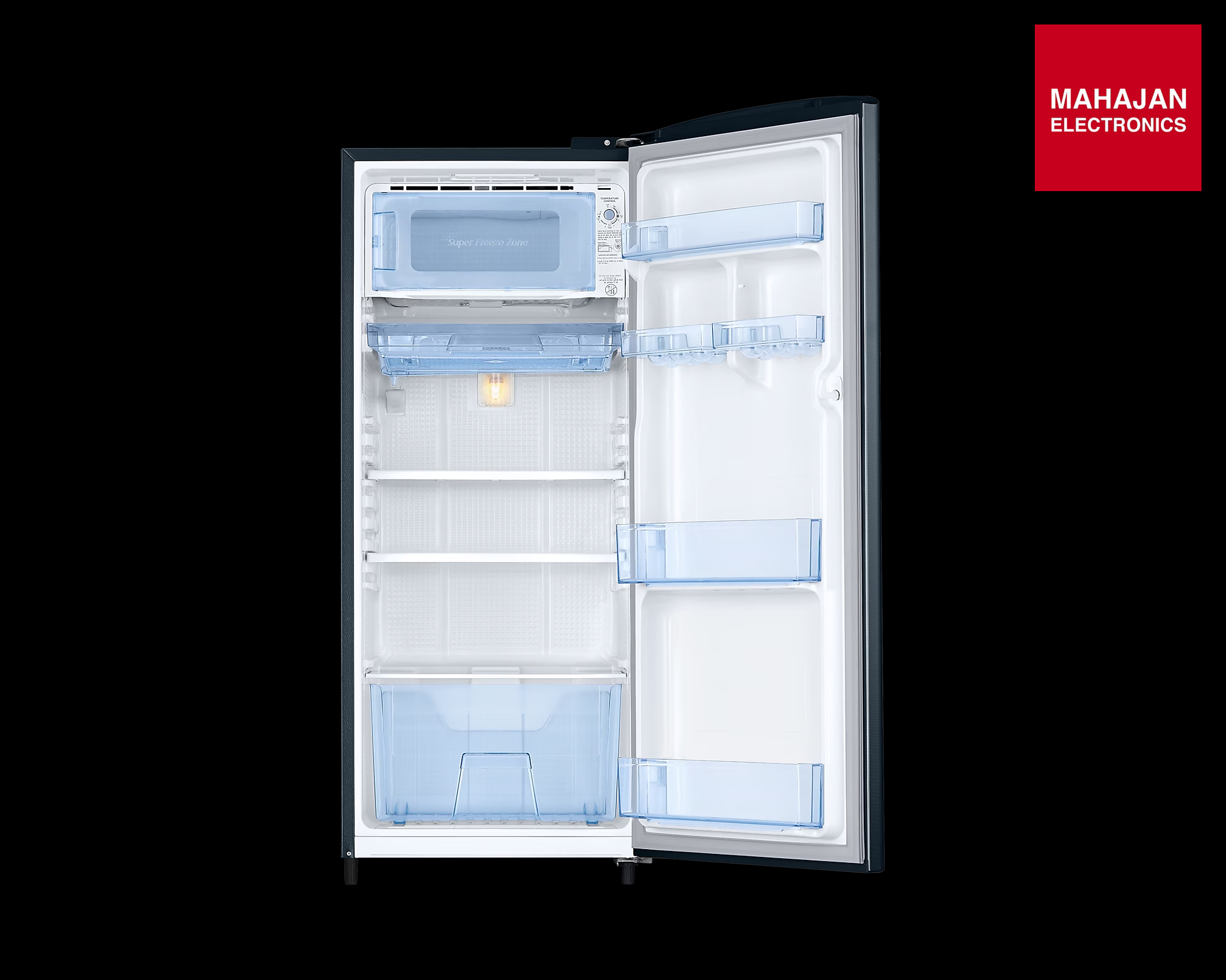Samsung 184L 2 Star Digital Inverter Direct-Cool Single Door Refrigerator(RR20C2712U8/NL,Blooming Saffron Blue) - Mahajan Electronics Online