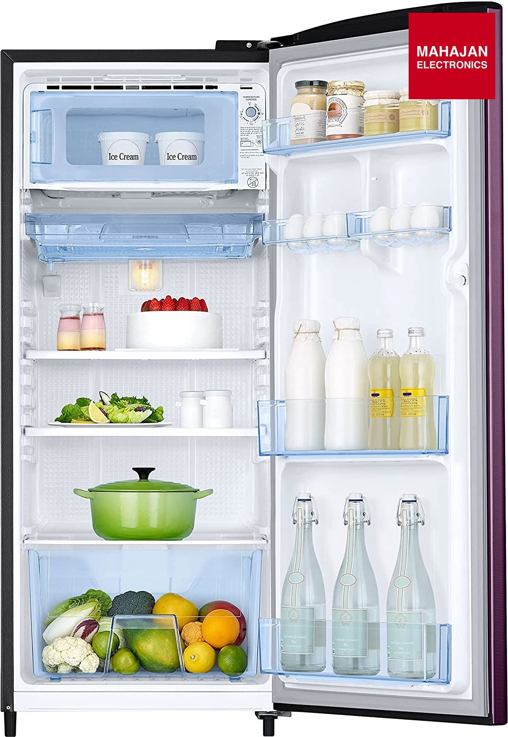 Samsung RR20C2723CR/NL 184L 3 Star Digital Inverter Direct-Cool Single Door Refrigerator(Camellia Purple) Mahajan Electronics Online