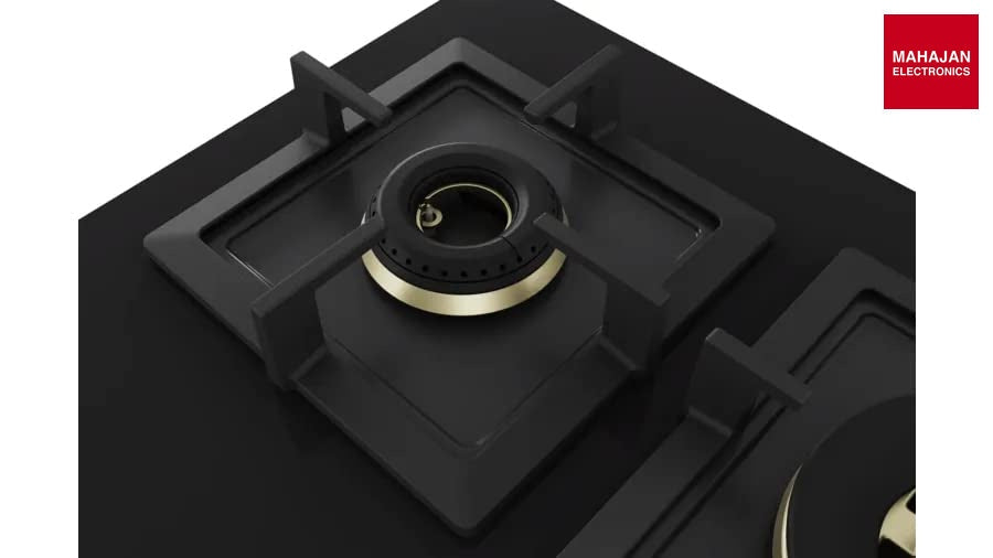 Bosch PNV9B6G20I Built in Gas Hob Black Tempered glass Glass 5 Burner Auto Ignition 90 cm Full Brass 3D Ring Burners with Matt Black Heat Shields & Cast Iron pan supports - Mahajan Electronics Online