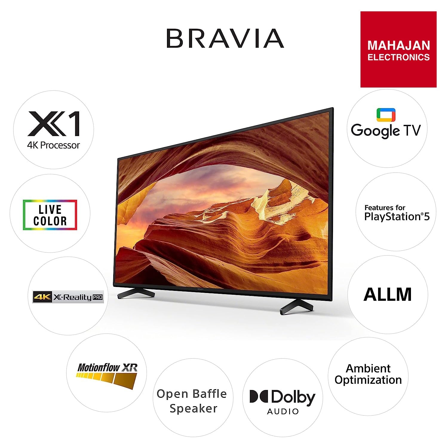 Sony Bravia 108 cm (43 inches) 4K Ultra HD Smart LED Google TV KD-43X75L (Black) - Mahajan Electronics Online