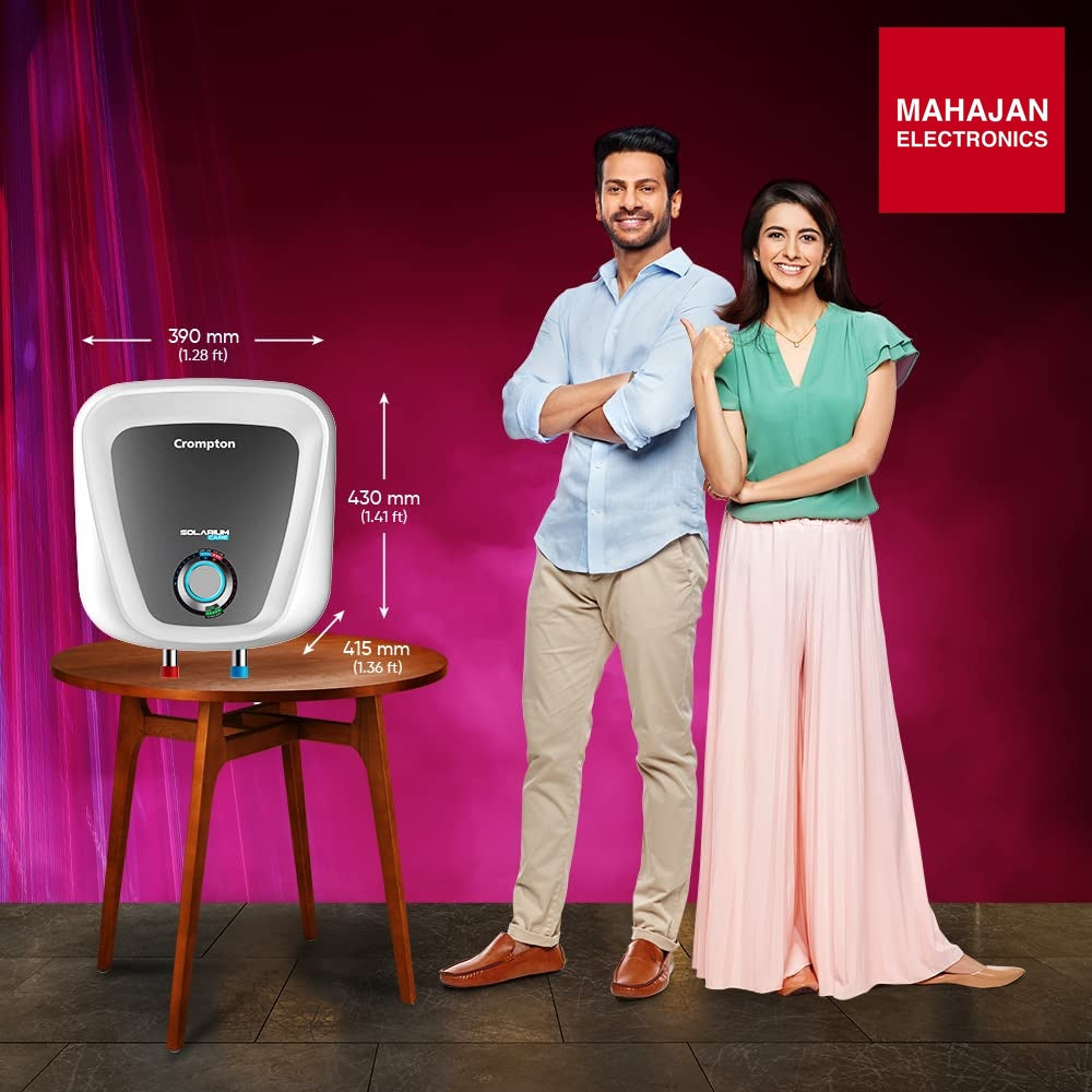 Crompton Solarium Care 15-L 5 Star Storage Water Heater (Geyser) With Rust Proof Plastic Body (White), Wall Mounting - Mahajan Electronics Online