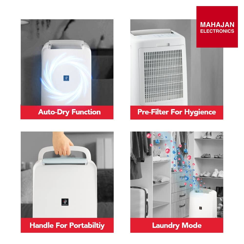 SHARP Electric Home Dehumidifier Machine with PCI Tech ‎DW-P10M-W (fight against mold, virus, fungus) – Mahajan Electronics Online.
