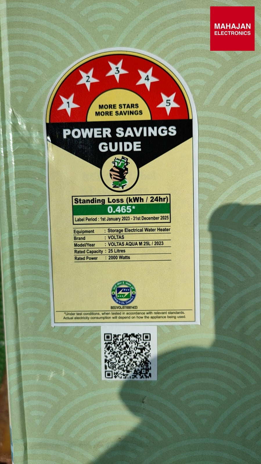 Voltas Water Geyser 255VMBWT Water Heater 25 litre - Mahajan Electronics Online