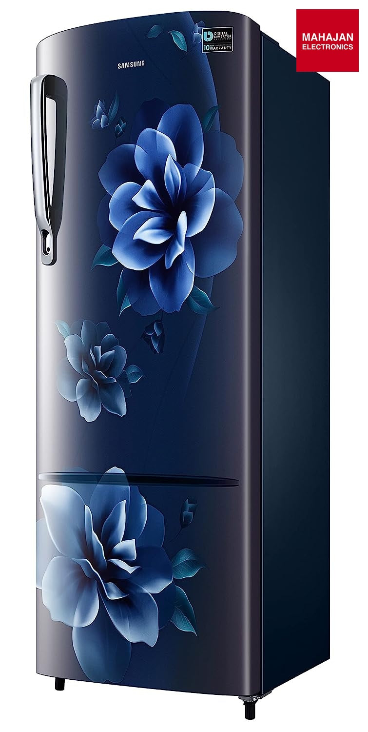 Samsung 246L 3 Star Inverter Direct-Cool Single Door Refrigerator (RR26C3753CU/HL,Camellia Blue) 2023 Model - Mahajan Electronics Online