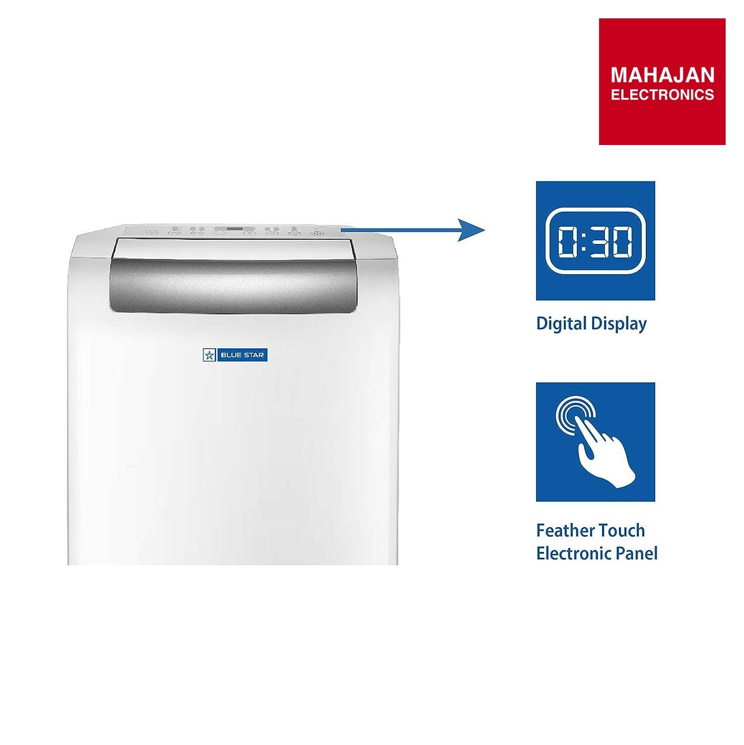 Blue Star PC12DB 1 Ton Fixed Speed Portable AC Modes-Auto/Cool/Fan/Dry, Auto Mode, Remote Control Operations, Gold Fins, White - Mahajan Electronics Online