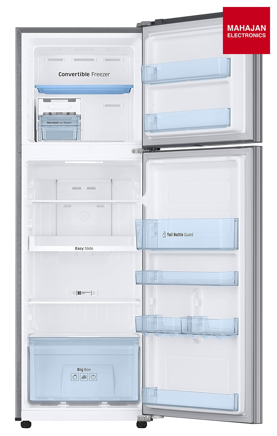 Samsung 256L 2 Star Inverter Frost-Free Convertible 3 In 1 Double Door Refrigerator (RT30C3732S8/NL,Elegant Inox 2023 Model) - Mahajan Electronics Online