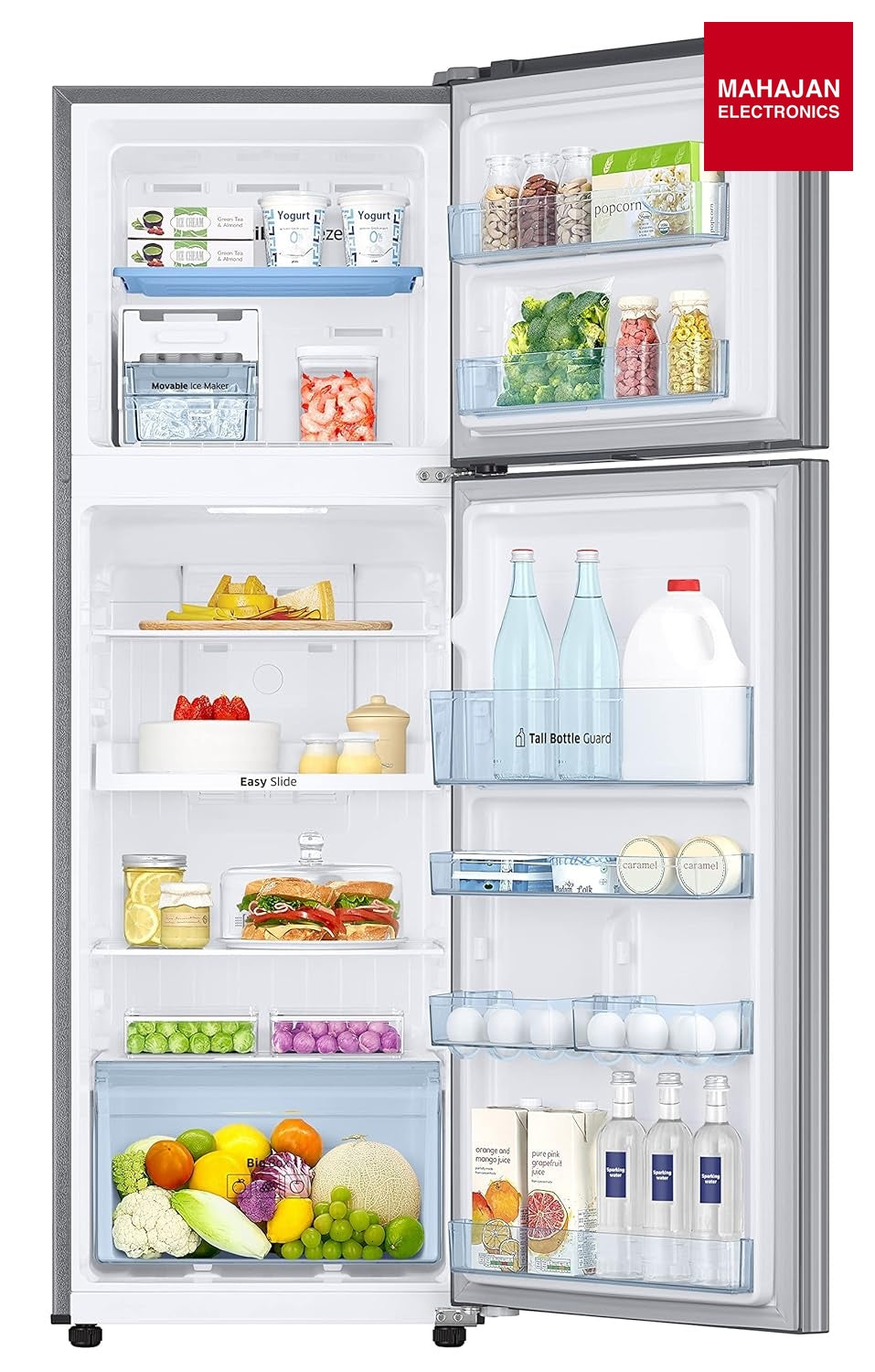 Samsung 256L 2 Star Inverter Frost-Free Convertible 3 In 1 Double Door Refrigerator (RT30C3732S8/NL,Elegant Inox 2023 Model) - Mahajan Electronics Online