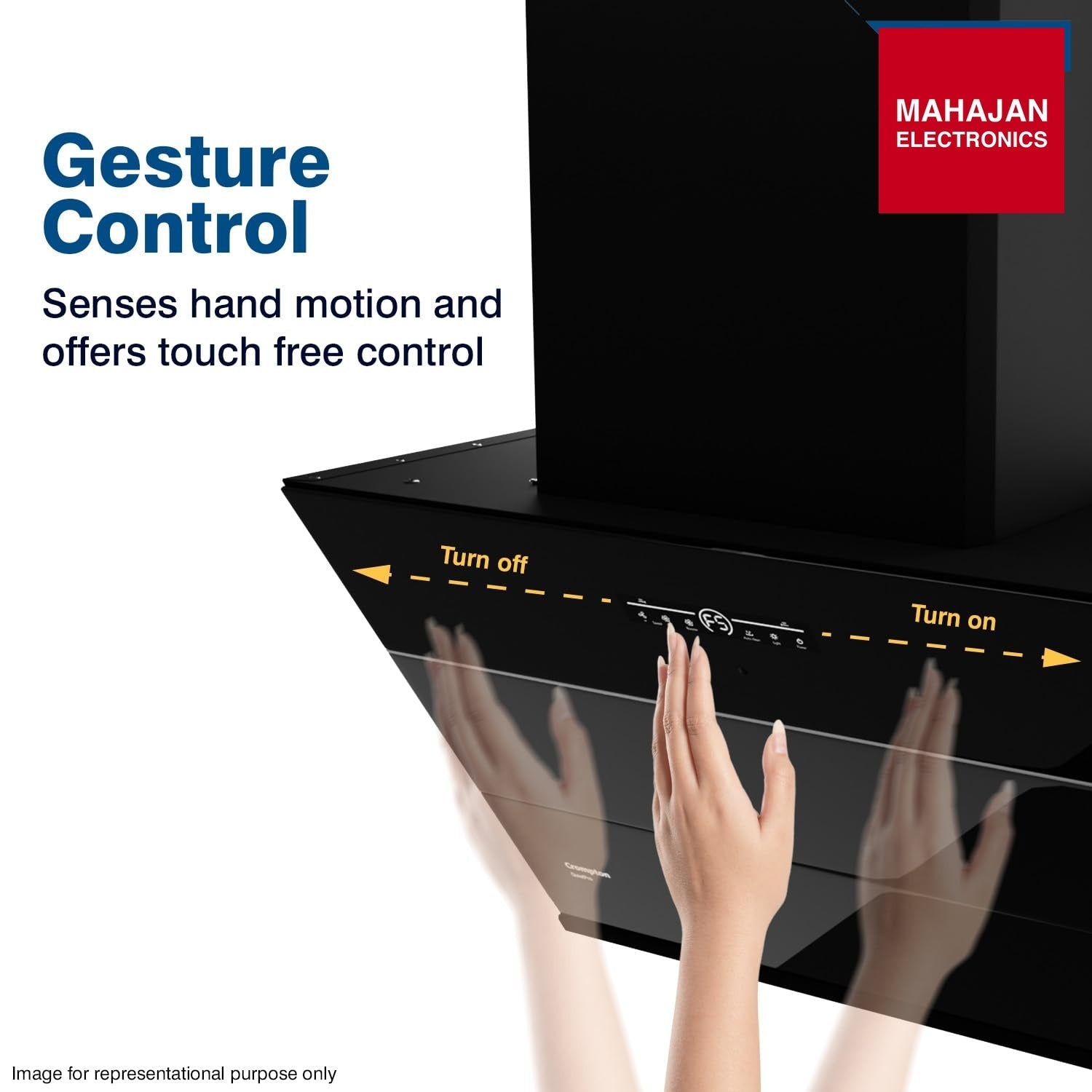 Crompton QuietPro Inverter Motor Inclined 75cm Chimney Filterles (Black), Free installation&Ducting kit,1660 – Mahajan Electronics Online.