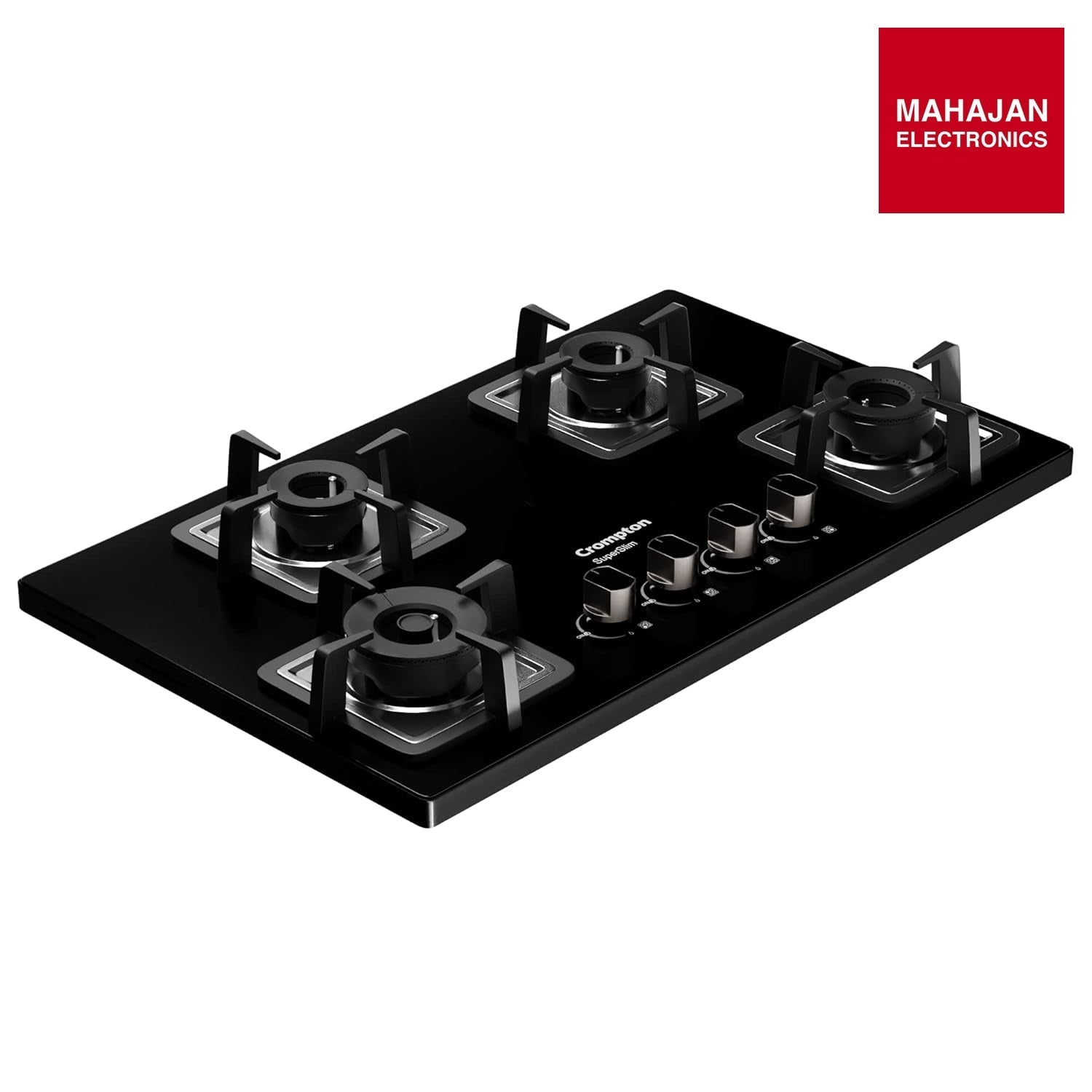 Crompton TAB-SUHB784-MBL SuperSlim Hobs HalfBrass 78cm 4 Burners Midnight Black - Mahajan Electronics Online