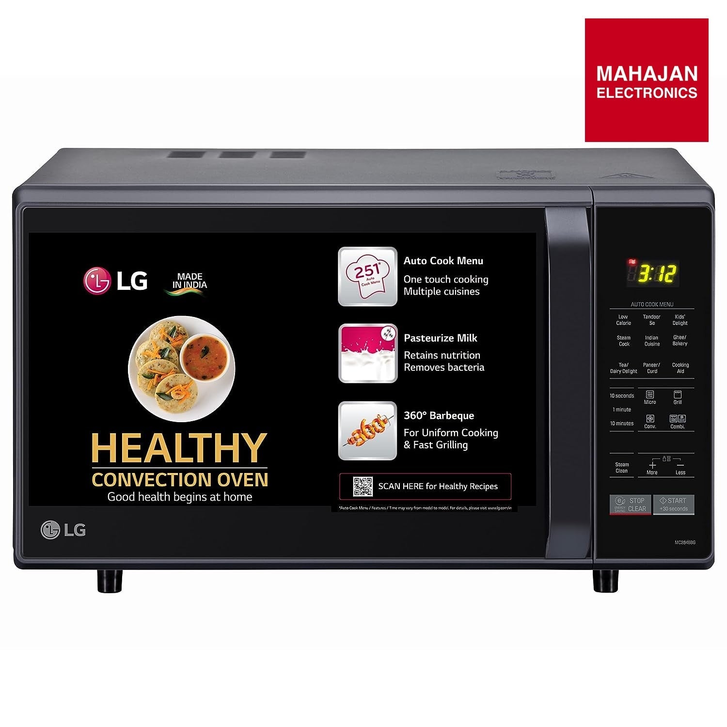 LG 28 L Convection Microwave Oven (MC2846BG, Black) - Mahajan Electronics Online