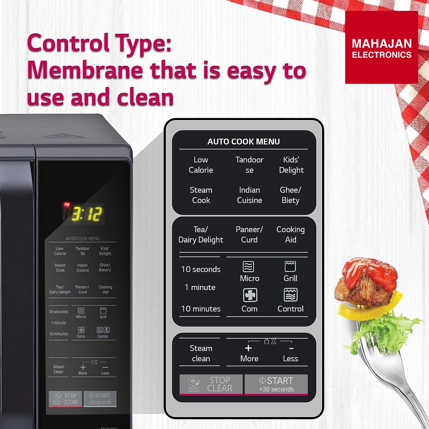 LG 28 L Convection Microwave Oven (MC2846BG, Black) - Mahajan Electronics Online