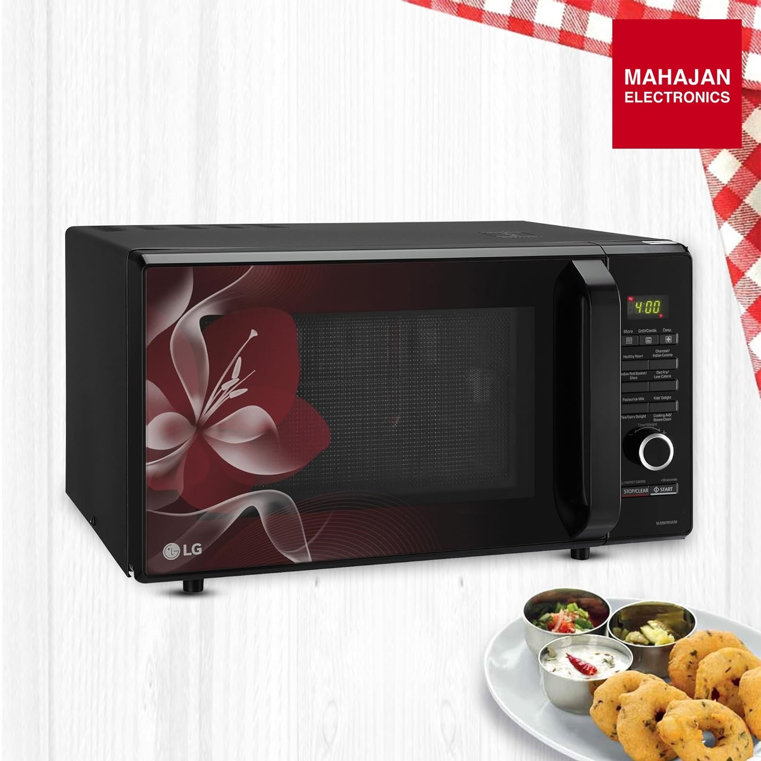 LG 28 L Charcoal Convection Healthy Microwave Oven (MJ2887BWUM, Black, 360° Motorised Rotisserie) – Mahajan Electronics Online.