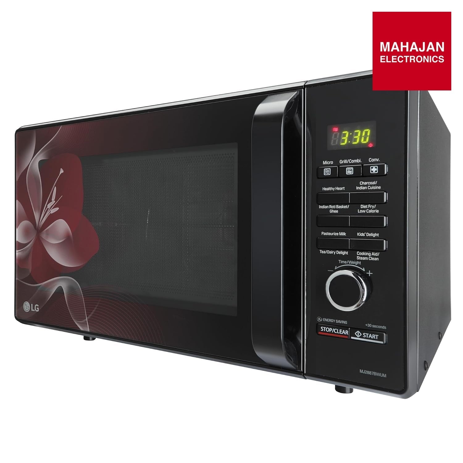 LG 28 L Charcoal Convection Healthy Microwave Oven (MJ2887BWUM, Black, 360° Motorised Rotisserie) – Mahajan Electronics Online.