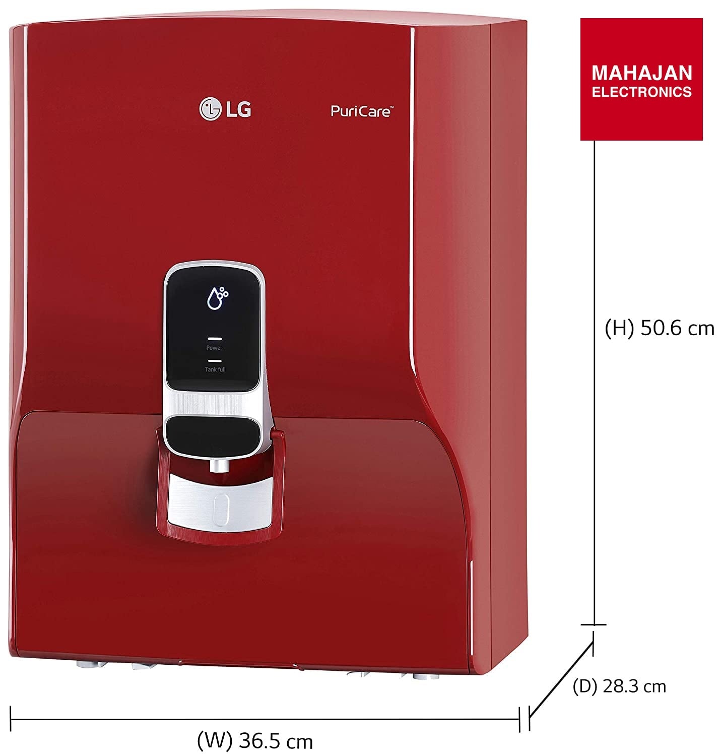 LG Puricare WW140NPR RO + Mineral Booster Water Purifier with Dual Protection Stainless Steel Tank, RED - Mahajan Electronics Online