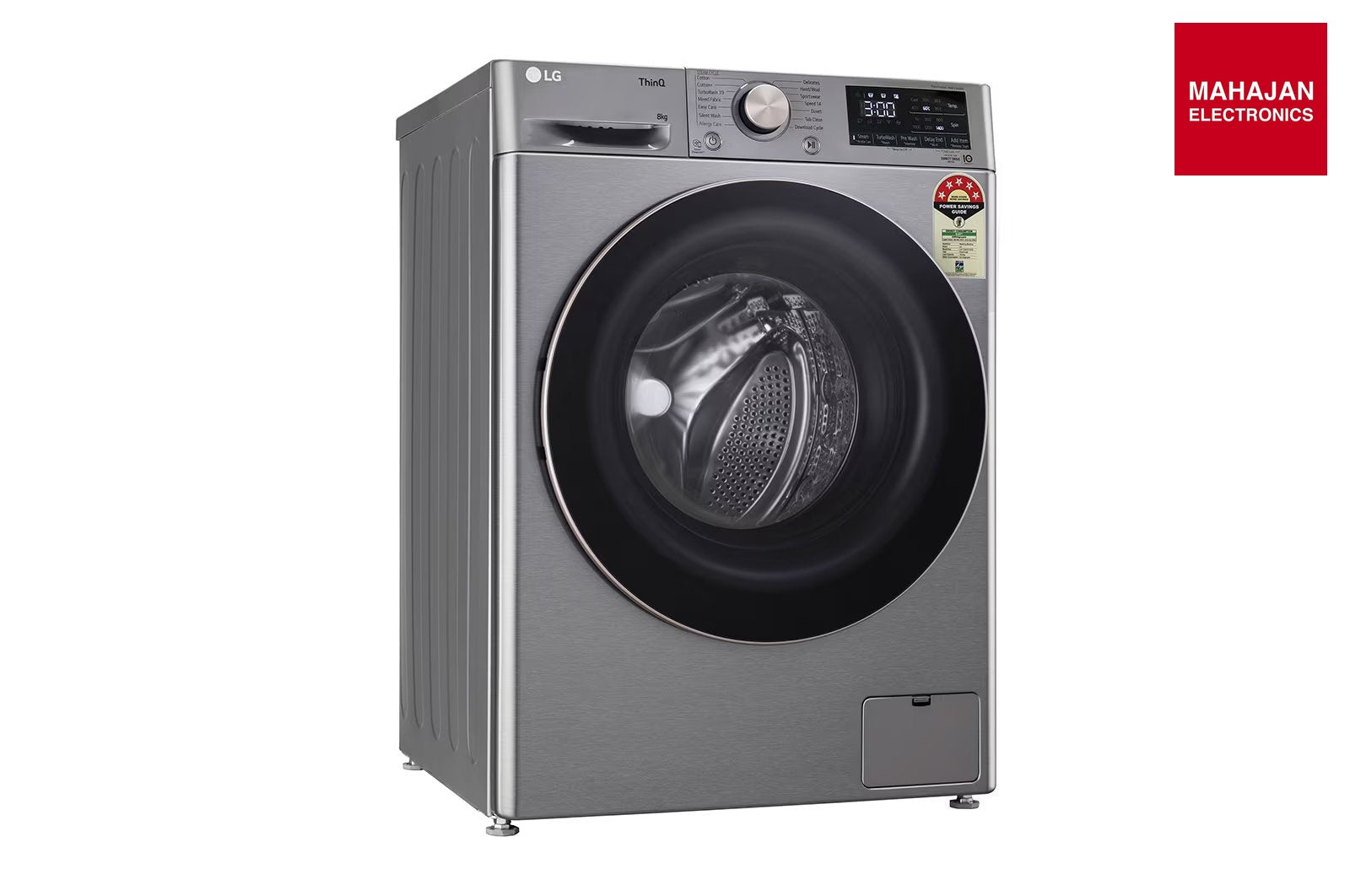 LG FHP1208Z5P 8.0 Kg Front Load Washing Machine with AI Direct Drive™ Technology , Color: Platinum Sliver - Mahajan Electronics Online