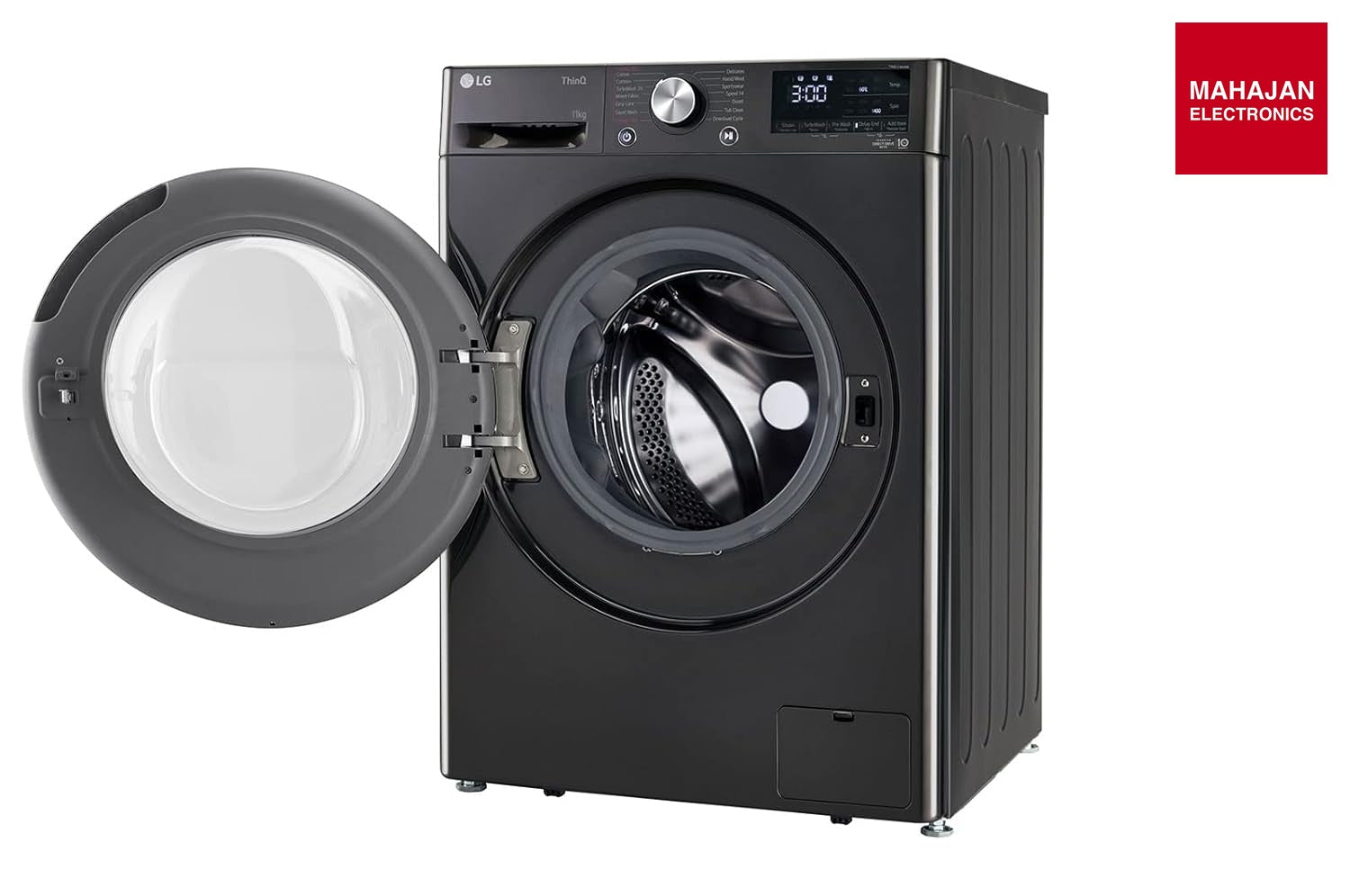 LG 11 Kg FHP1411Z9B 5 Star Inverter Wi-Fi Fully-Automatic Front Load Washing Machine with In-Built Heater (FHP1411Z9B, Black VCM, AI DD Technology, 1400 RPM & Steam+) - Mahajan Electronics Online