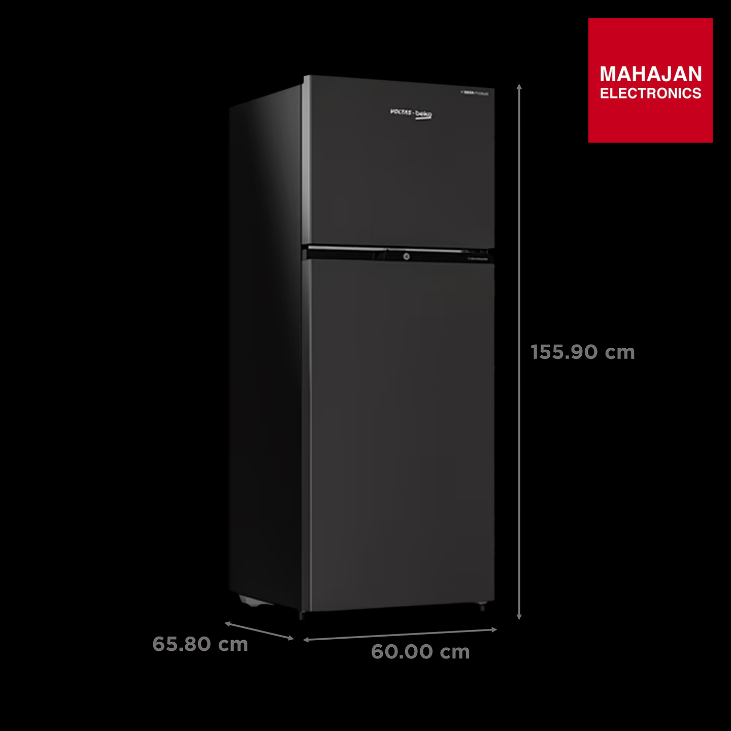 Voltas Beko RFF295D/W0XBR 250 Litres 2 Star Frost Free Double Door Refrigerator Wooden Black - Mahajan Electronics Online