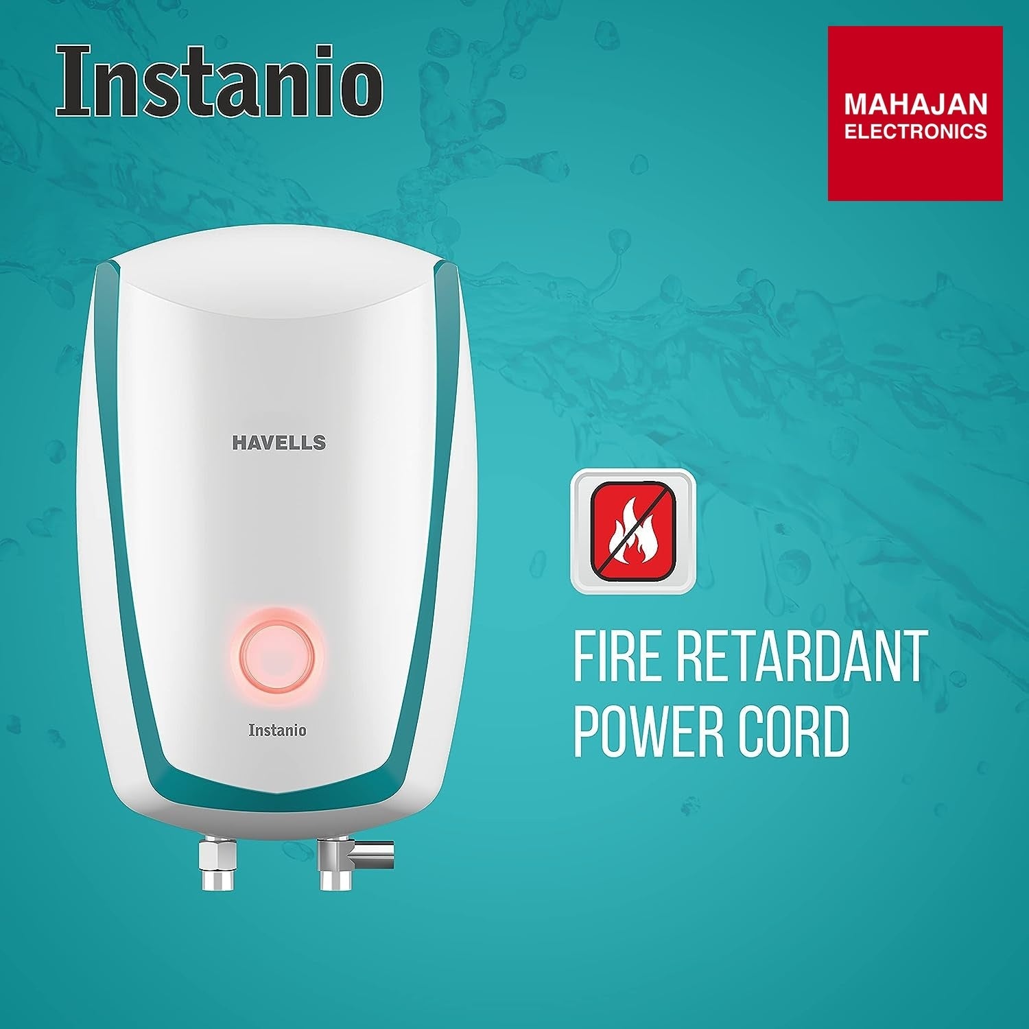 Havells Instanio 3-Litre Instant Geyser (White/Blue), Wall Mount - Mahajan Electronics Online