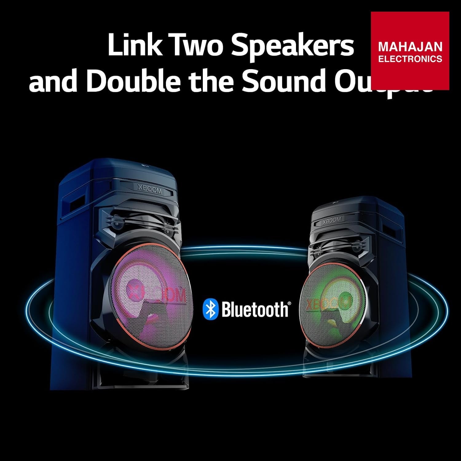 LG XBOOM RNC5 Party Speaker, Multi Color Lighting, Karaoke Feature, 1 Mic + 1 Guitar Input, Wireless Party – Mahajan Electronics Online.