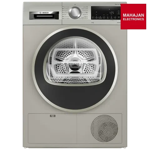 BOSCH WPG23108IN Series4 8 kg Fully Automatic Front Load Dryer (Fluff Filter, Silver Inox) – Mahajan Electronics Online.