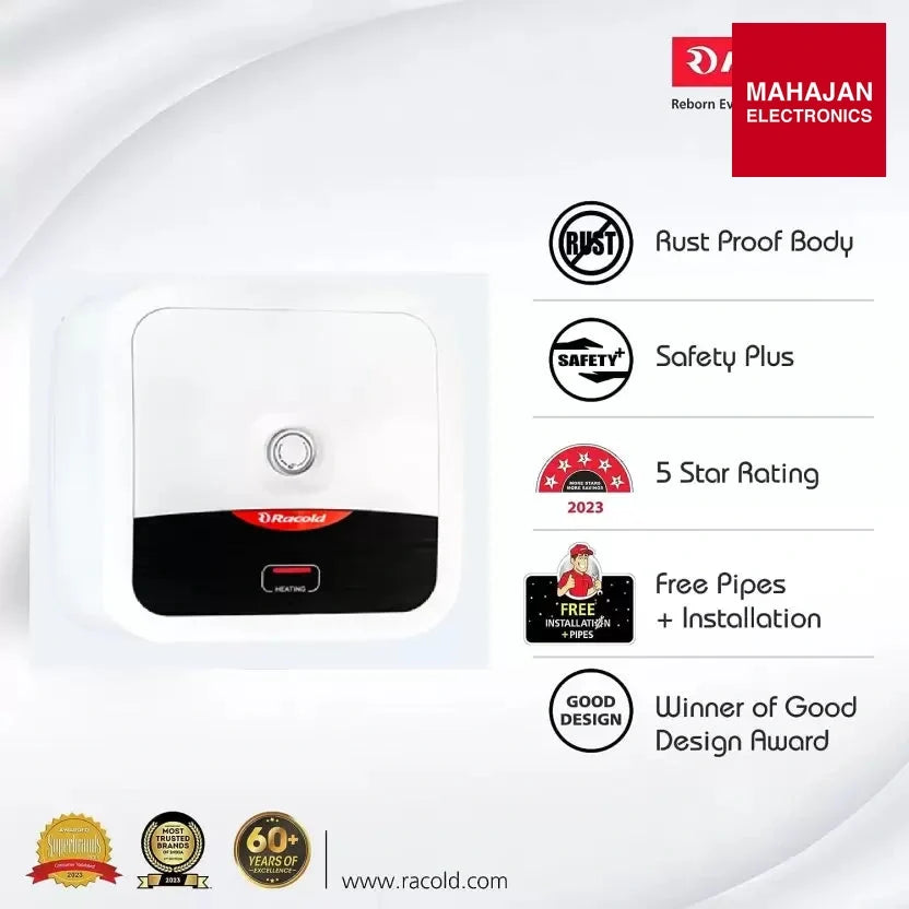 Racold Omnis 25 R 2KW G white 25 Litre Storage Water Heater - Mahajan Electronics Online