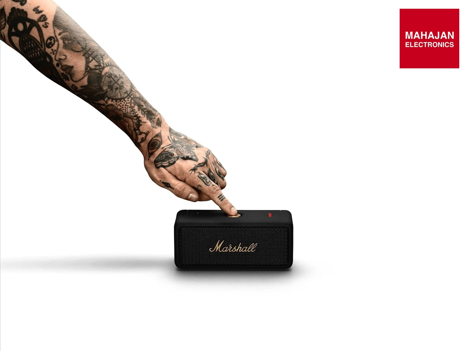 Marshall Emberton II 20 W Wireless Bluetooth Portable Outdoor Speaker (Black & Brass) - Mahajan Electronics Online