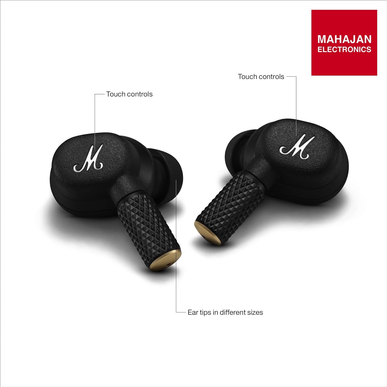 Marshall Motif II ANC - True Wireless Active Noise Cancelling Bluetooth Headphones, Earbuds, 30 Hours Playtime – Black - Mahajan Electronics Online
