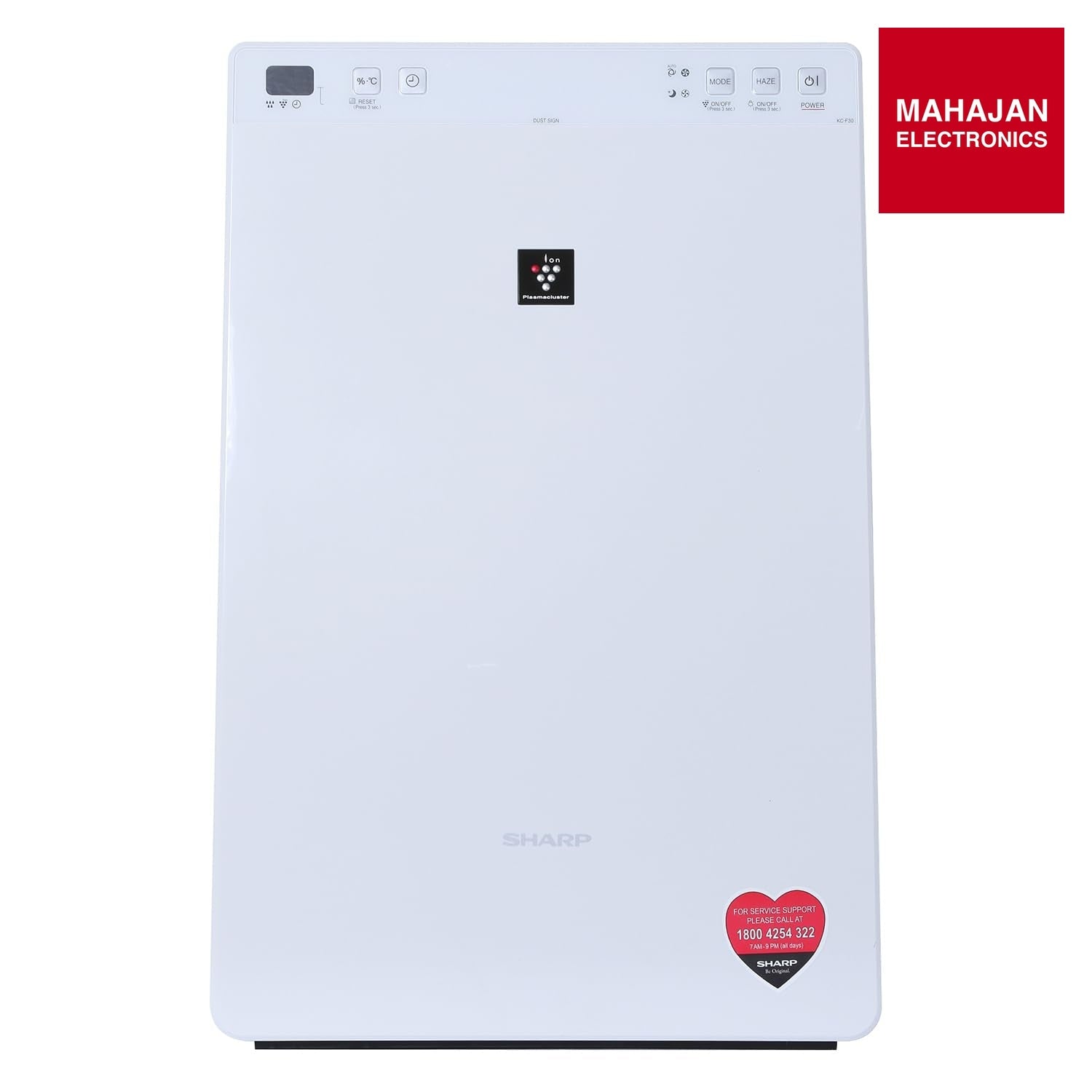 Sharp Plasmacluster Air Purifier with Humidification KC-F30E-W | Covers up to 226 Sq. Ft. | True HEPA + Activated Carbon + Plasmacluster Ion | Dual Purification | Buy Online at Mahajan Electronics Delhi NCR