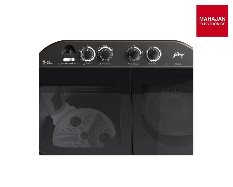 Godrej WSEDGE JAZZ 115 5.0 DB3 M CSGR Semi Top load Washing Machine 11.5kg Crystal Grey - Mahajan Electronics Online