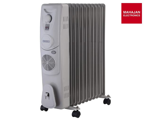 Usha OFR 4211 F PTC 11-Fin 2900 W Oil-Filled Radiator Room Heater with Fan (White/Grey)