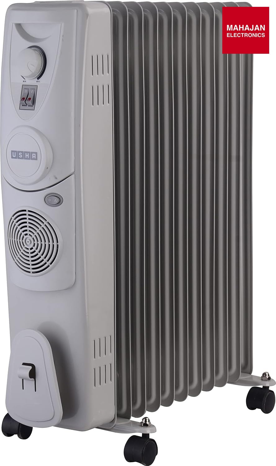 Usha OFR 11 Fin 2900 Watt 4211 F PTC Room Heater with Fan Heater (White, Oil Filled Radiator) - Mahajan Electronics Online