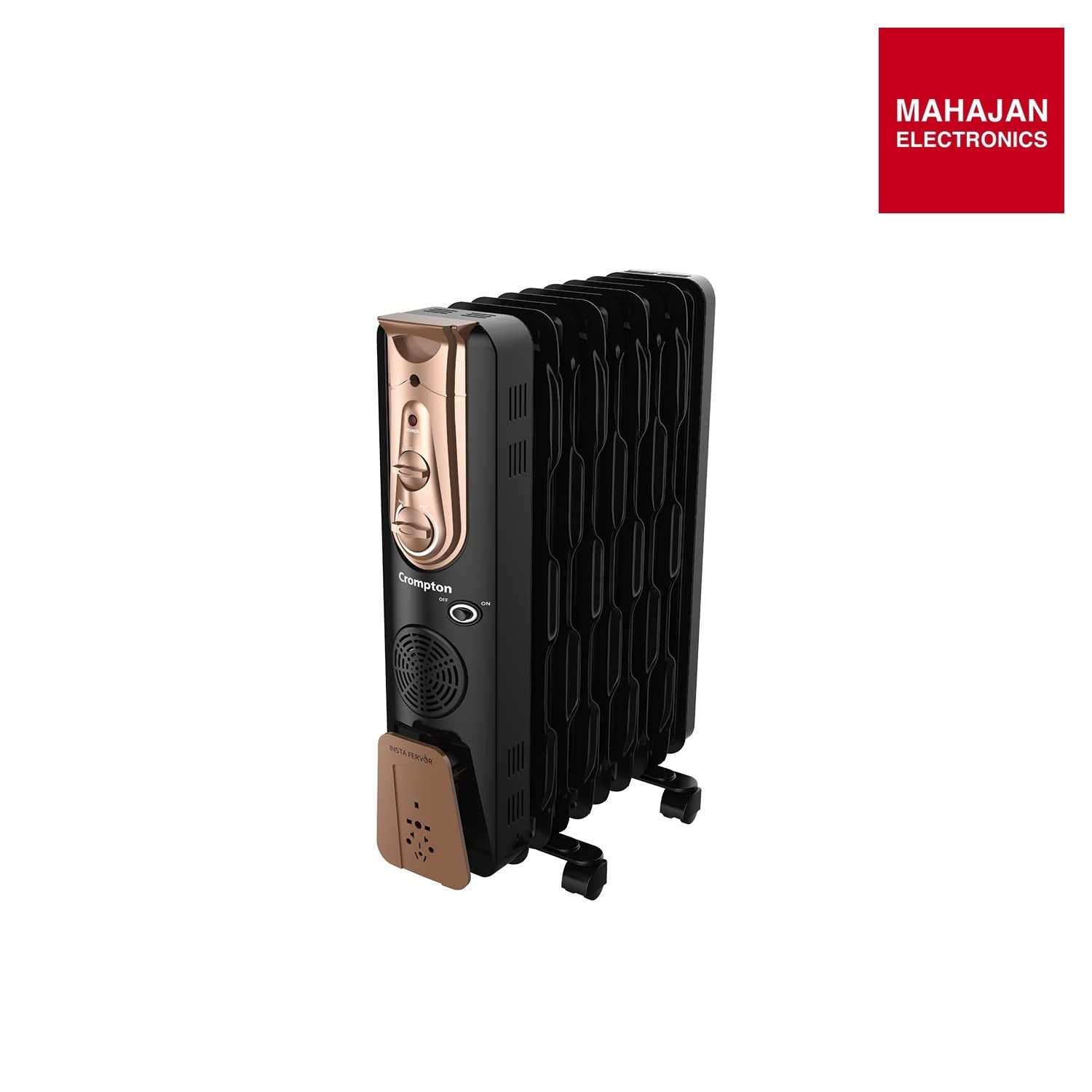Crompton Insta Fervor 9 Fins 2400 Watts Oil Field Room Heater OFR with PTC fan, Black Gold – Mahajan Electronics Online.