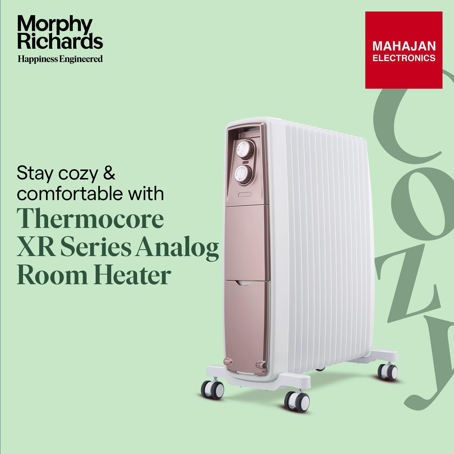 Morphy Richards Thermocore Xr Analog 15 Fins Oil Free Radiator Room Heater|2000 W| Digital Zero Oil Radiators With 2 Copper Heating Element|4-Yr Warranty - Mahajan Electronics Online