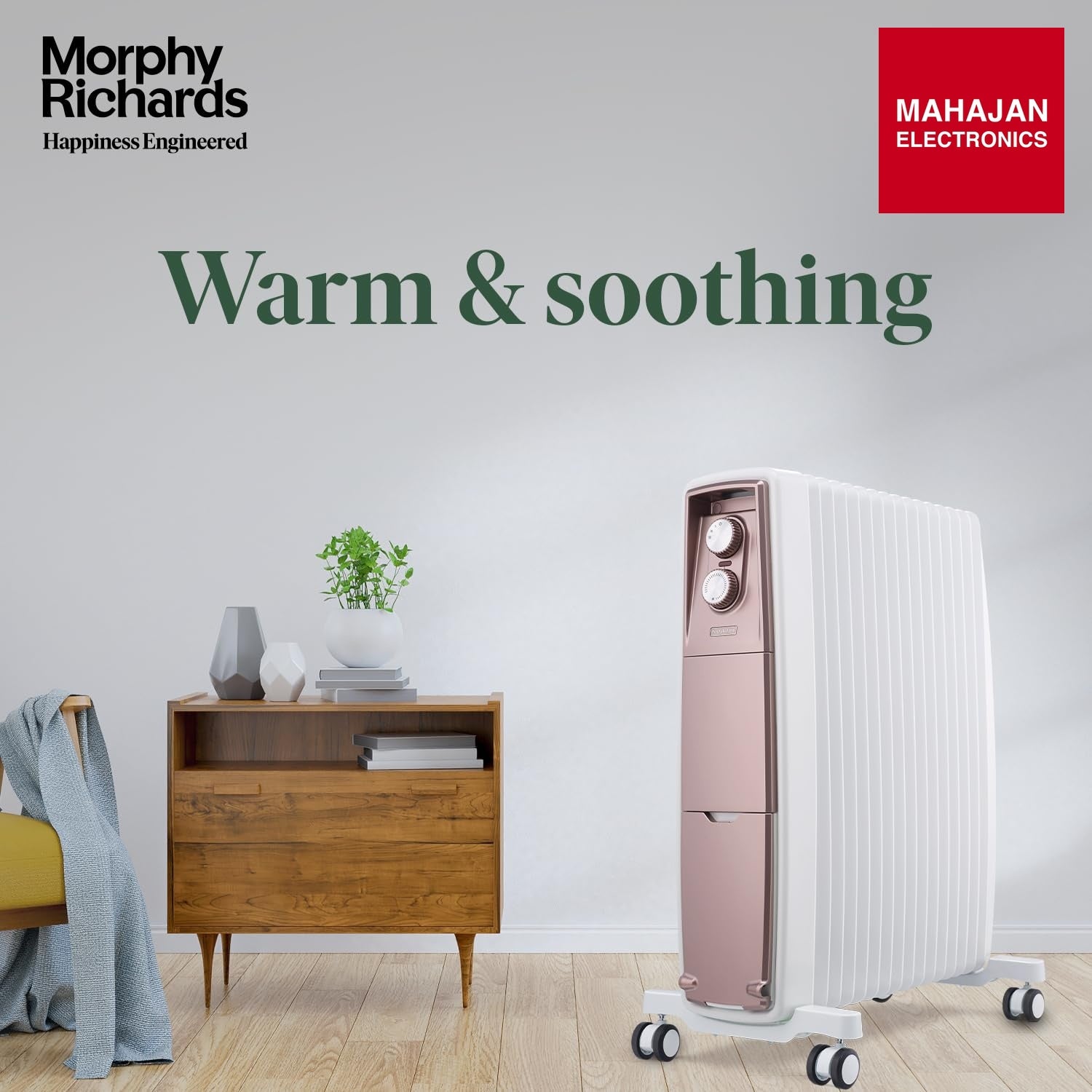 Morphy Richards Thermocore Xr Analog 15 Fins Oil Free Radiator Room Heater|2000 W| Digital Zero Oil Radiators With 2 Copper Heating Element|4-Yr Warranty - Mahajan Electronics Online