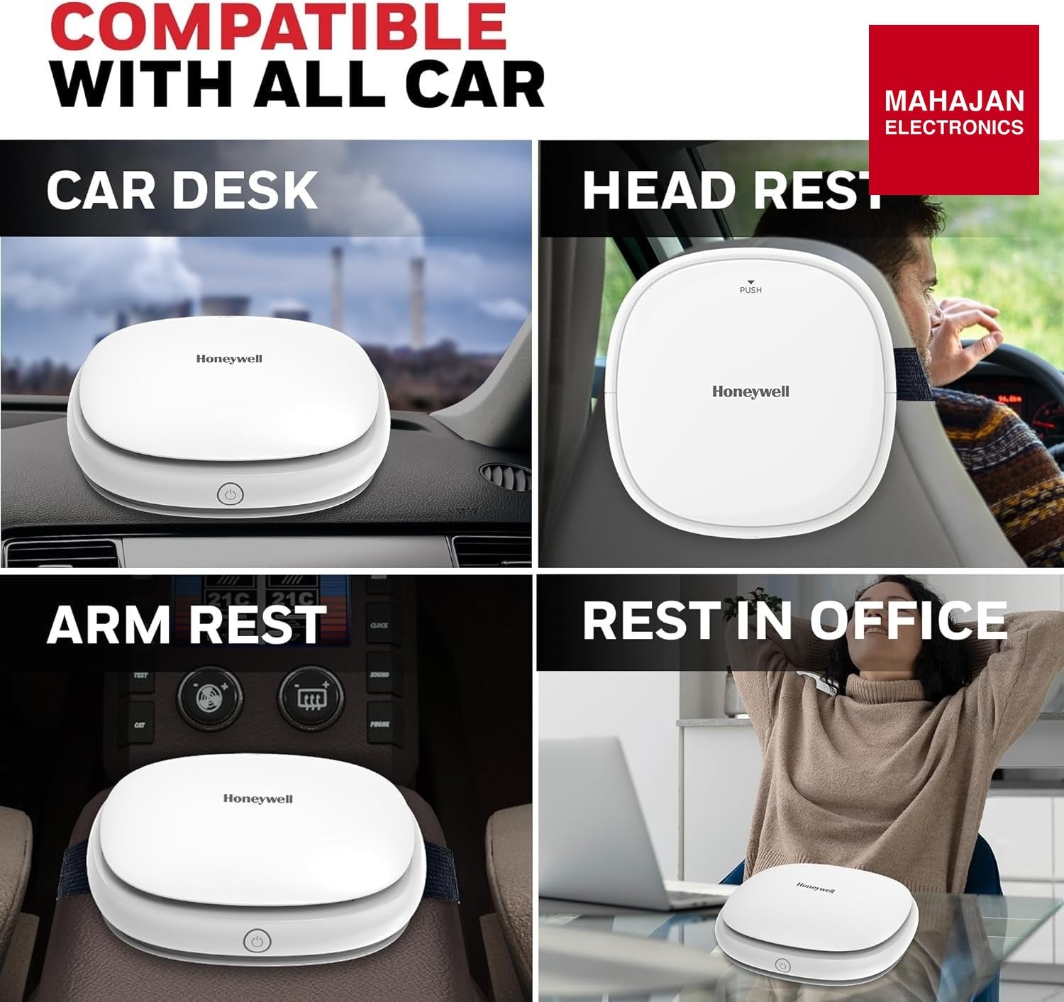 Honeywell Move Pure3 Car Air Purifier,Hepa filter& Ionizer – Mahajan Electronics Online.