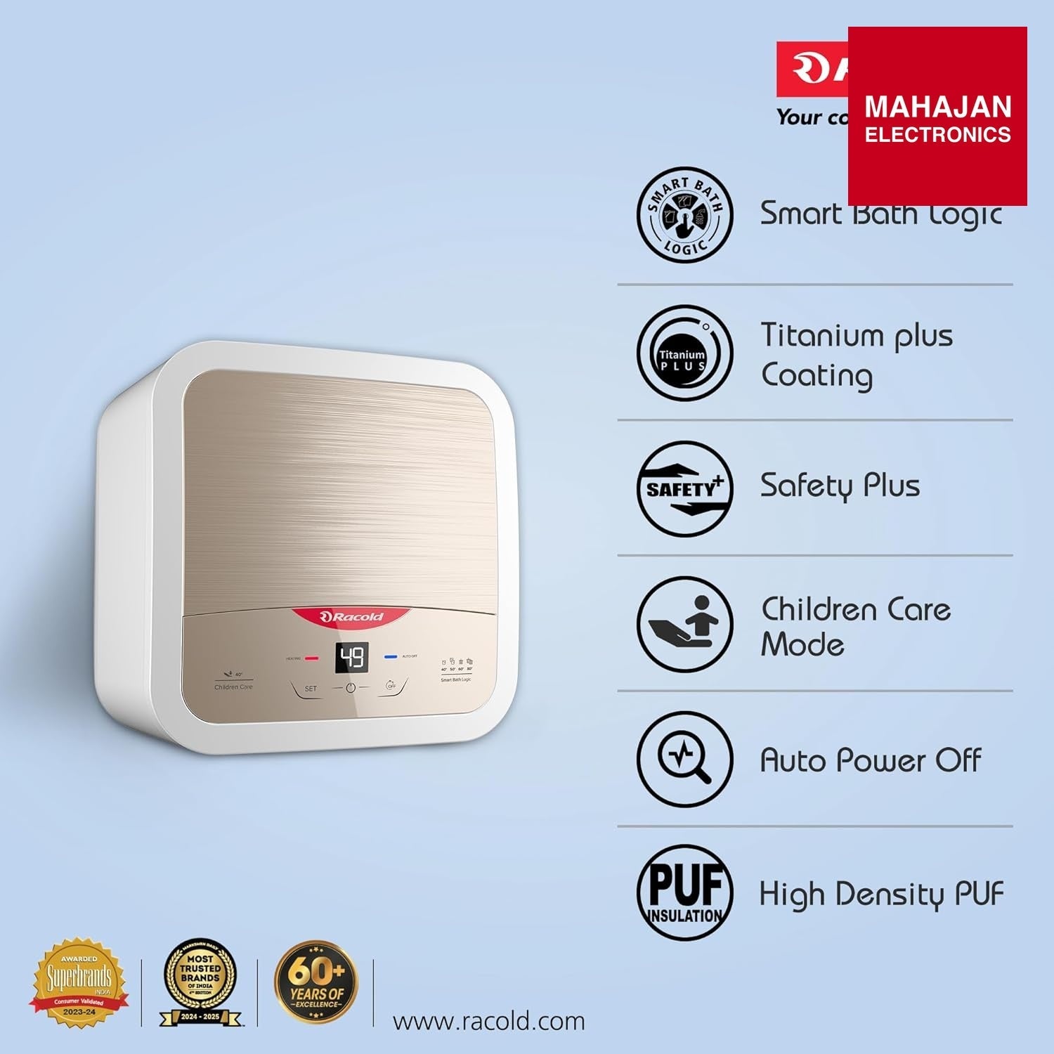 Racold Omnis DG 25 2KW S Litres - Mahajan Eelctronics Onilne