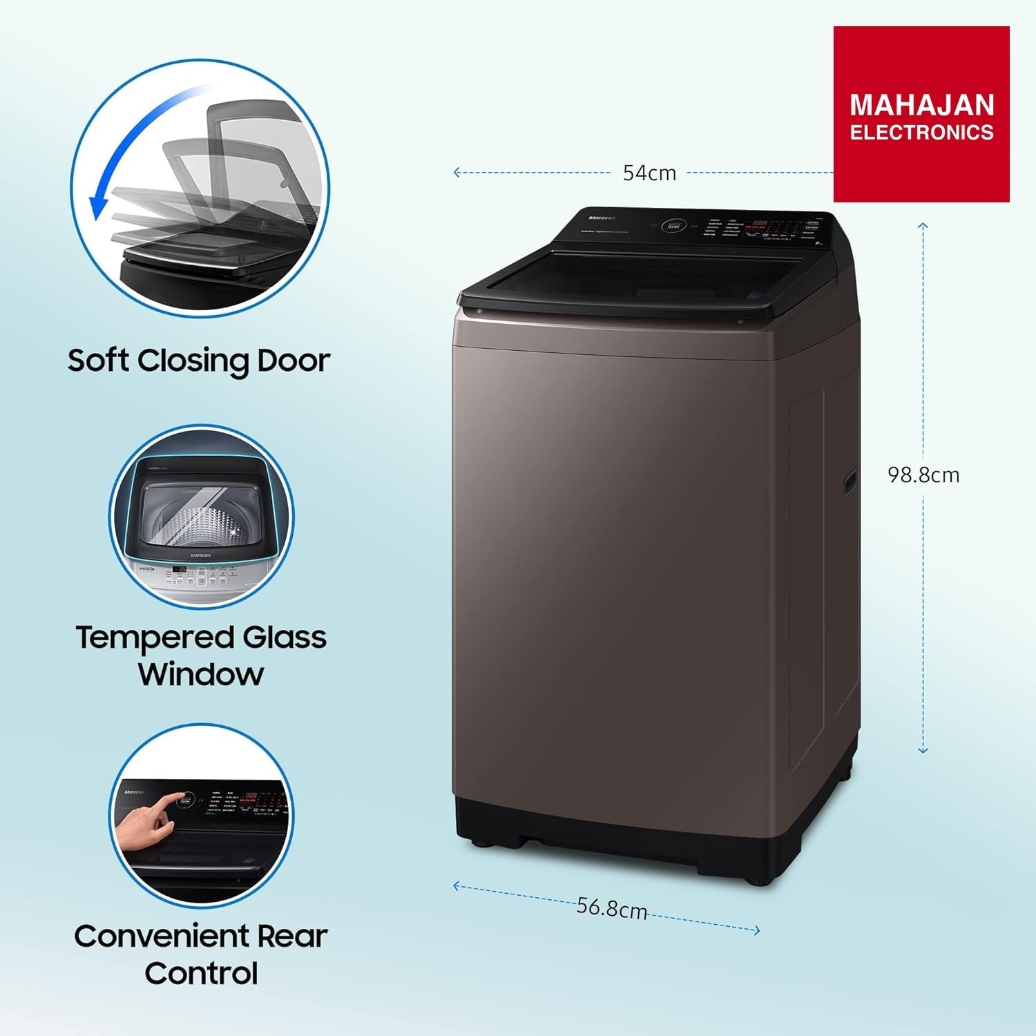 Samsung WA80BG4546BRTL 8 Kg '5-star Ecobubble™ Wi-Fi Inverter Fully-Automatic Top Load Washing Machine Appliance Mahajan Electronics Online