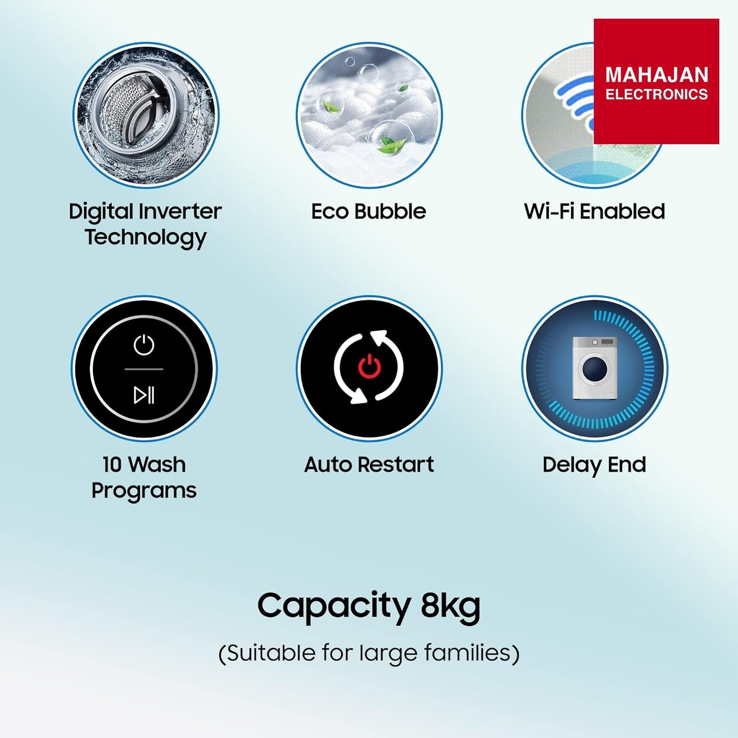 Samsung WA80BG4546BRTL 8 Kg '5-star Ecobubble™ Wi-Fi Inverter Fully-Automatic Top Load Washing Machine Appliance Mahajan Electronics Online