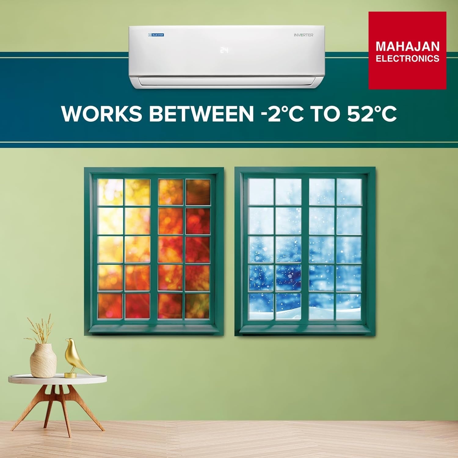 Blue Star IA318DNUHC 5 in 1 Convertible 1.5 Ton 3 Star Inverter Split Air Conditioner Mahajan Electronics Online