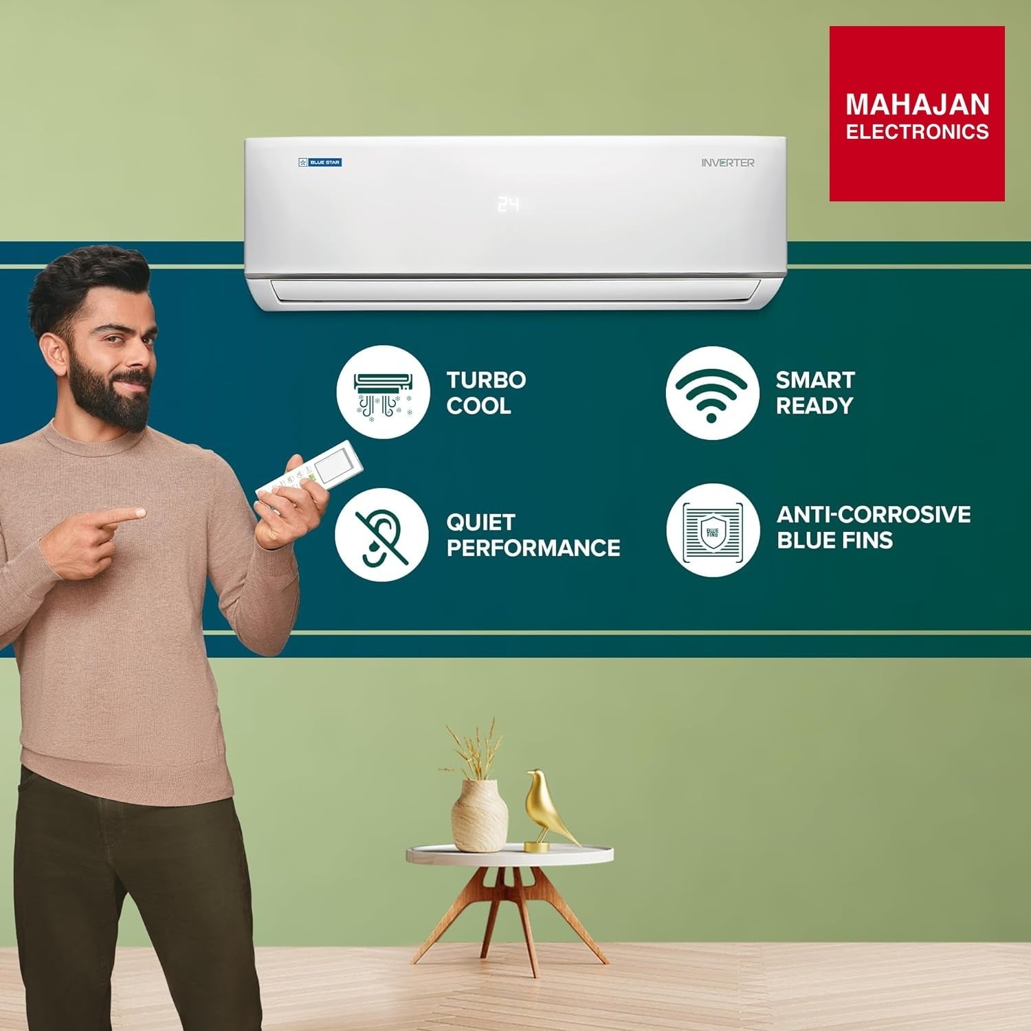 Blue Star IA318DNUHC 5 in 1 Convertible 1.5 Ton 3 Star Inverter Split Air Conditioner Mahajan Electronics Online