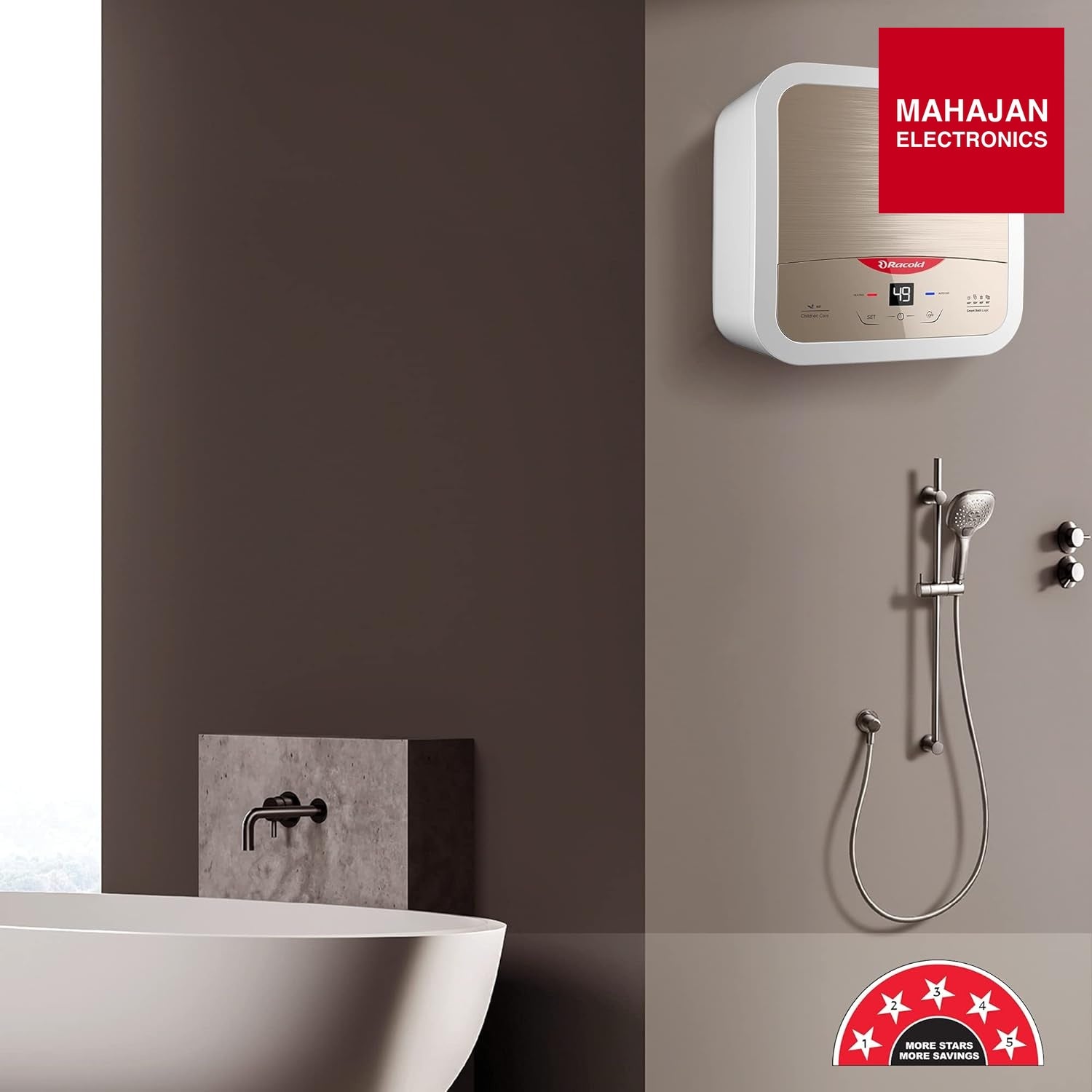 Racold Omnis DG 15L Vertical 5 Star Storage Water Heater(Geyser) Sandstorm Gold Mahajan Electronics Online